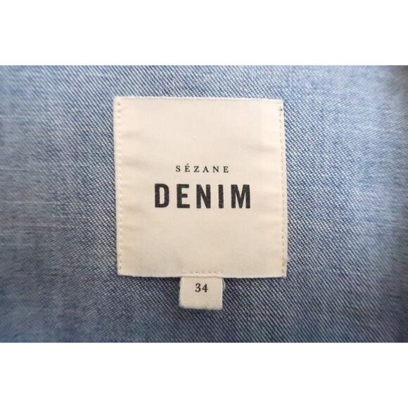 SEZANE Anila Organic Cotton Denim Crop Utility Jacket Anthropologie 34 XS $145 - Picture 7 of 12